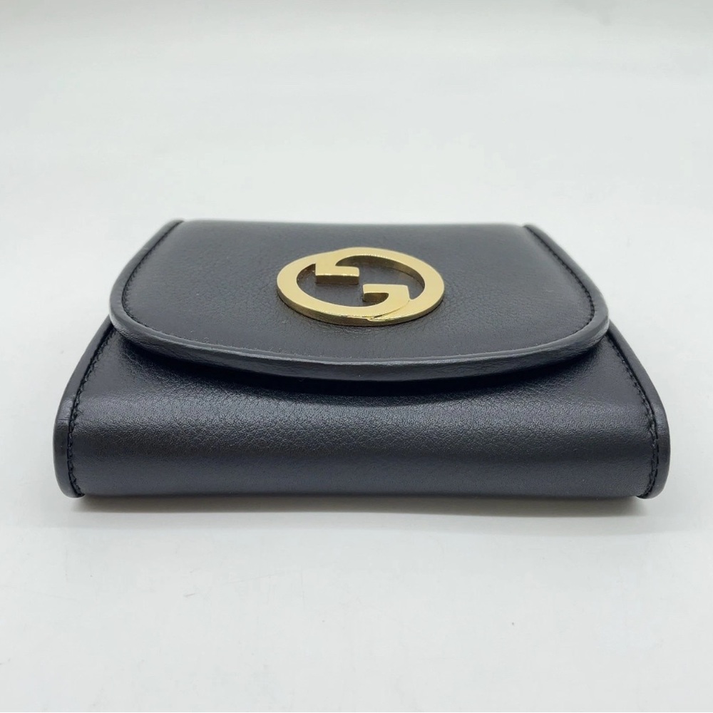 Auth Gucci Interlocking G Blondie Black Leather Chain Wallet & Dust bag - Picture 6 of 16